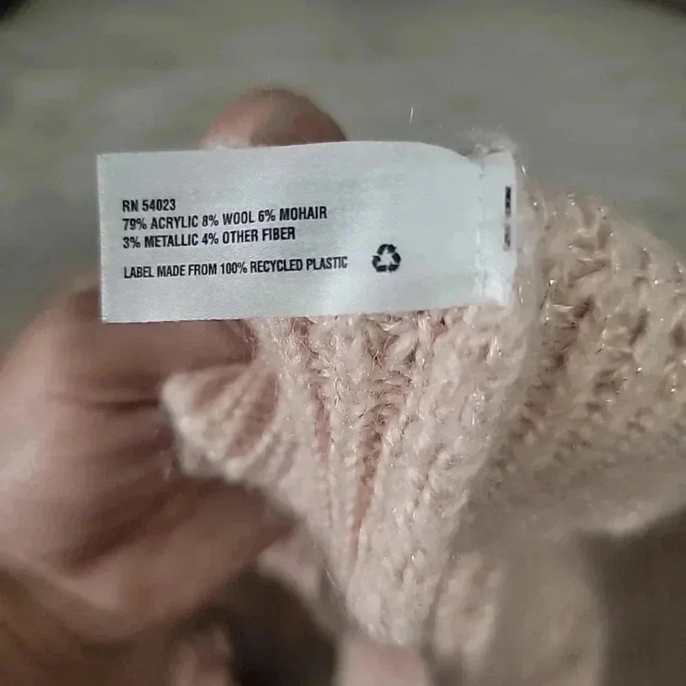 Baby Gap Girls Size 4T  Knit Top Sweaters Pink Beige Long Sleeve Wool And Mohair